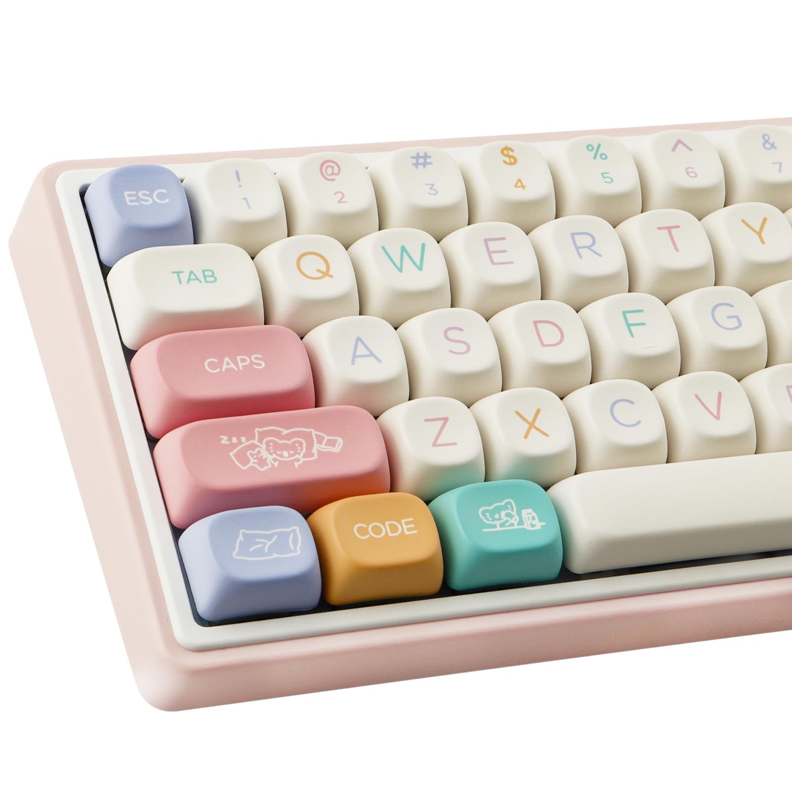 126 Keys Cute MOA Profile Custom PBT Keycaps DyeSub White Fits 60/65/75 MX