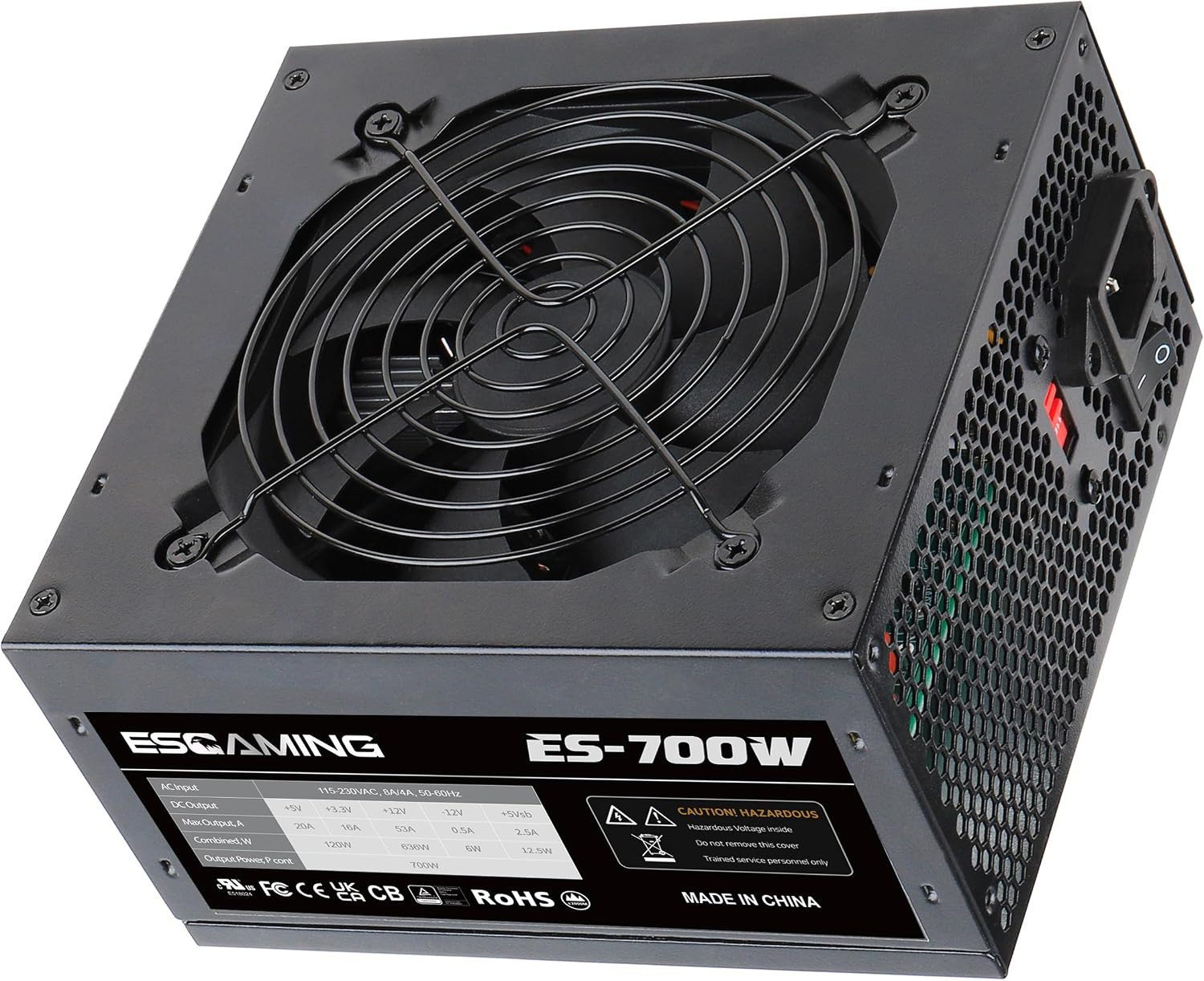 700W Power Supply Non-Modular ATX PSU with Auto-Thermally Controlled 120Mm Fan