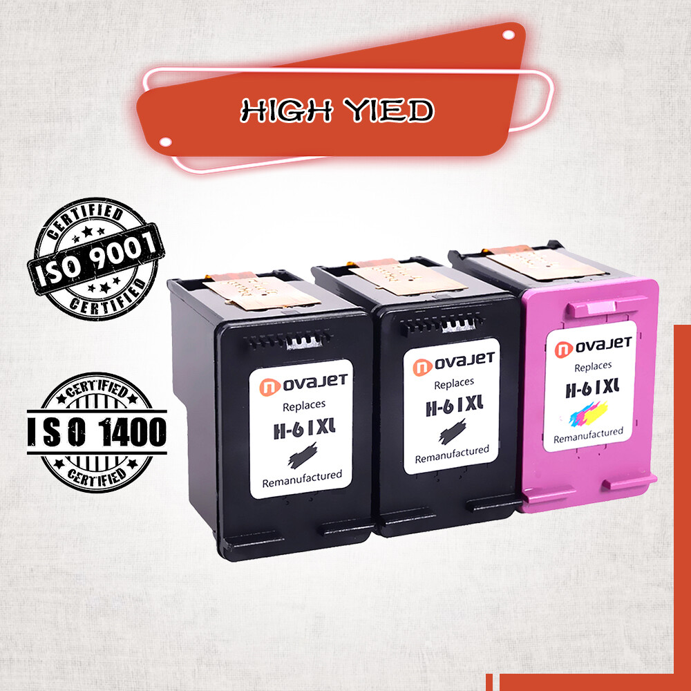 3PK 61 61XL Black Color Ink Cartridge For HP Envy 4500 4501 4505 4506 4507 5530