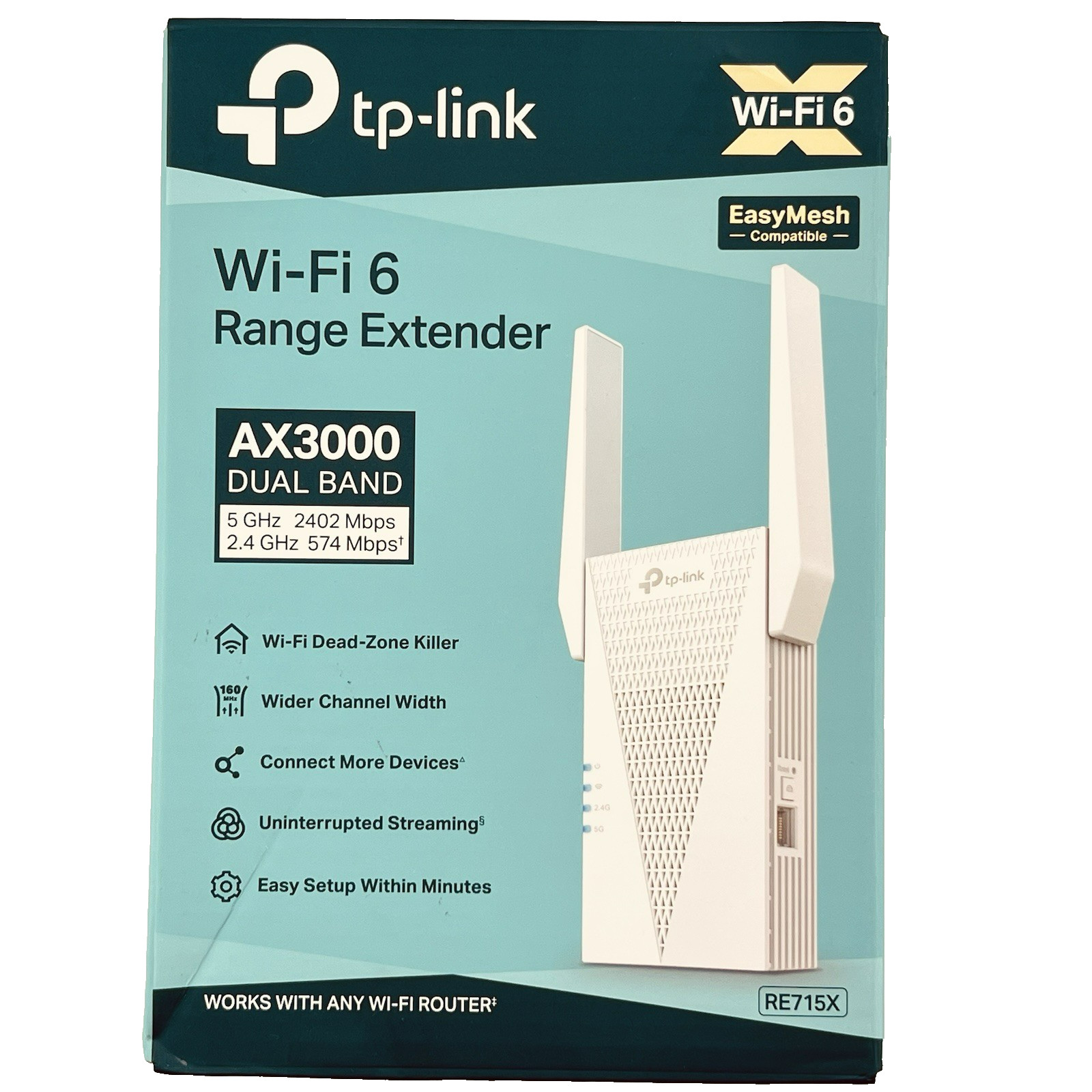 TP-Link RE715X AX3000 WiFi 6 Range Extender Dual Band Wireless Signal Booster