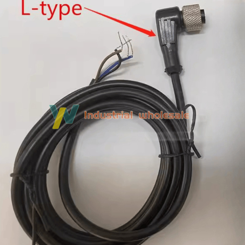 2pc M12 4-core elbow sensor connection cable 2 m for sensors