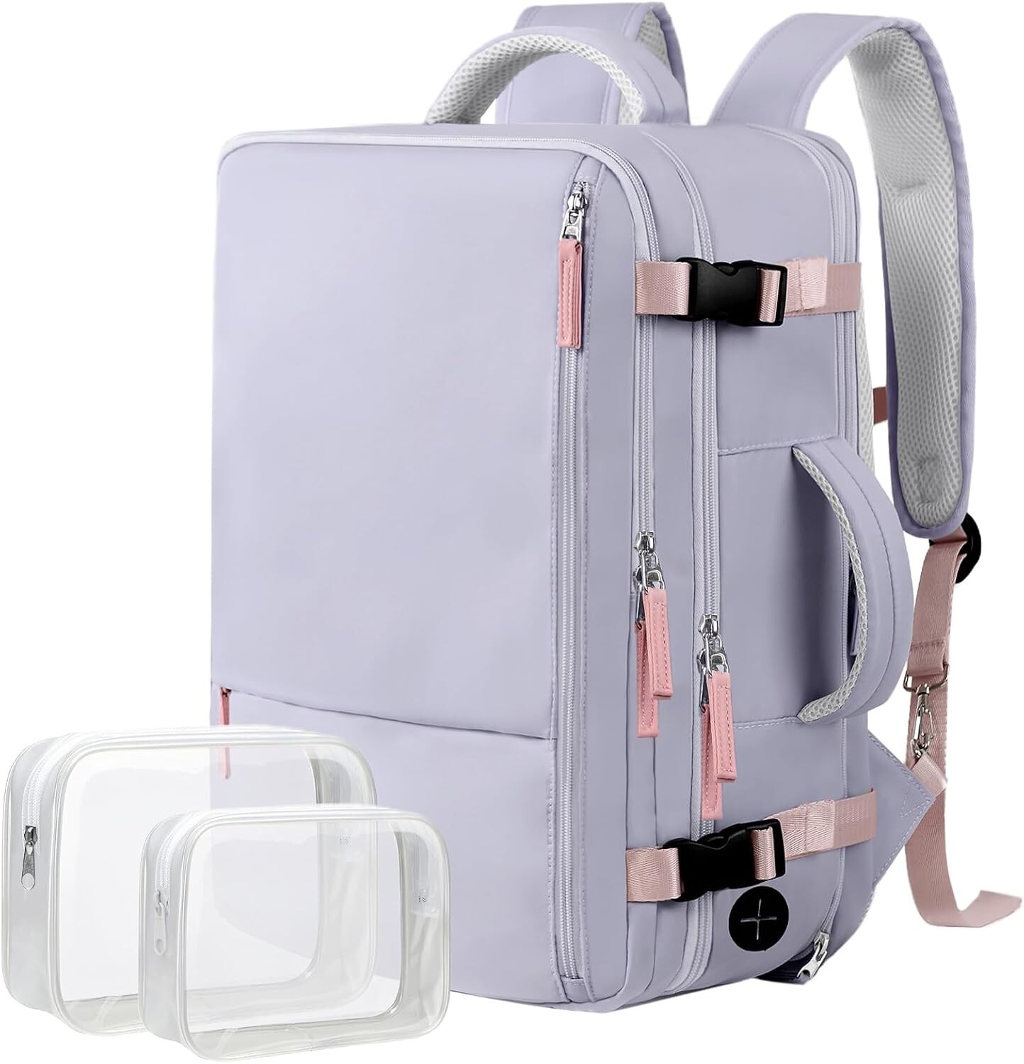 Hanples Extra Large Travel Backpack, GRAY PURPLE, fits 17" laptop , waterproof 