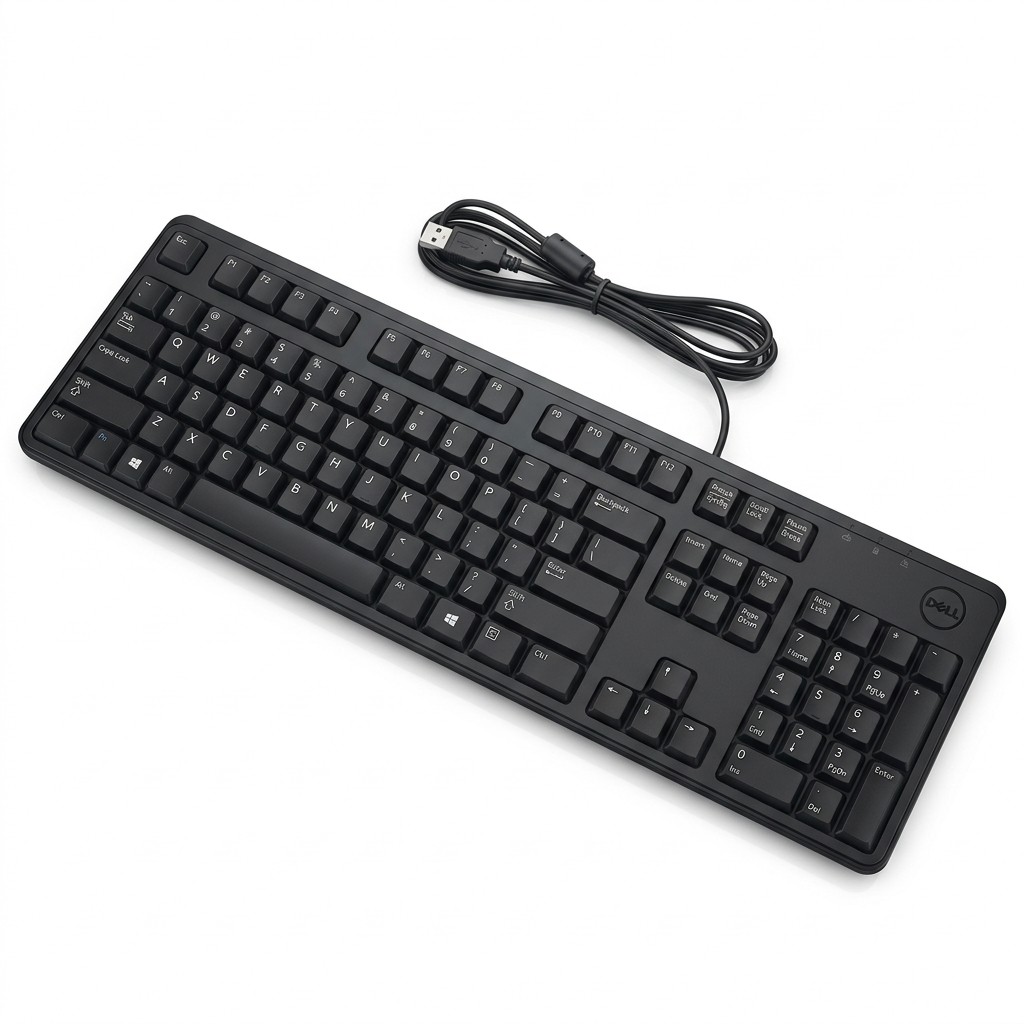 Dell KB212-B USB Wired Keyboard 104 Keys QWERTY English Layout Black