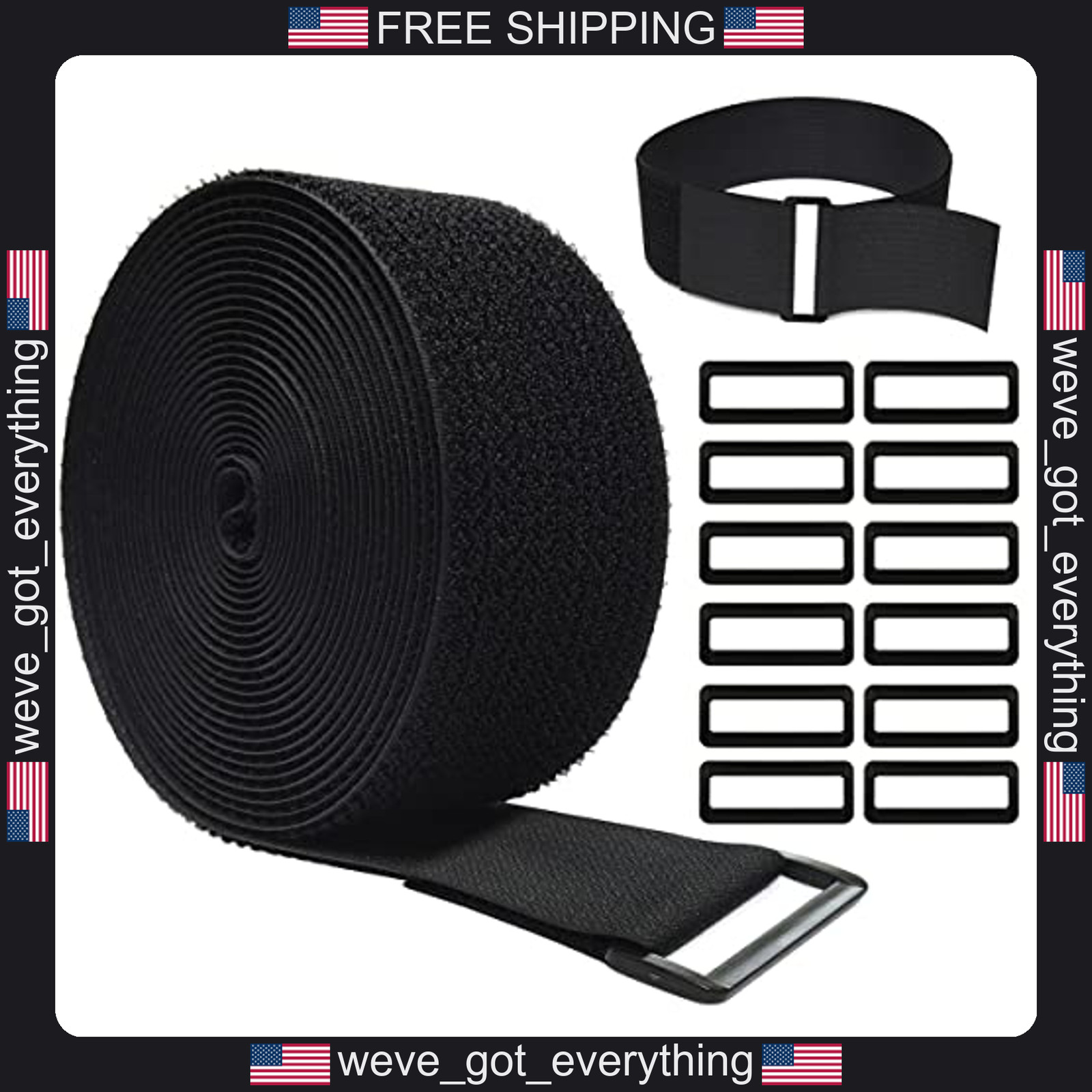 12 Pack Reusable Hook and Loop Cable Straps for Organization