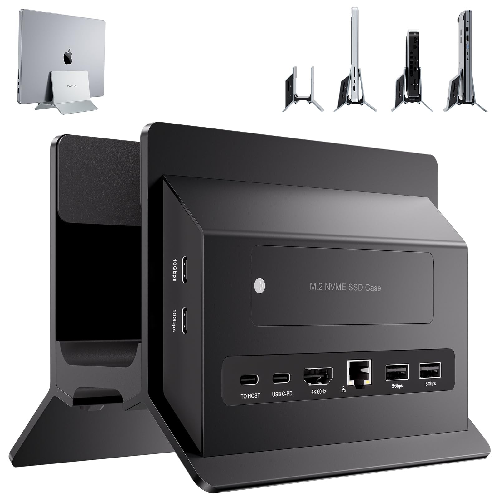 PULWTOP Vertical MacBook Docking Station Docking Station M.2 NVMe Case BD216A