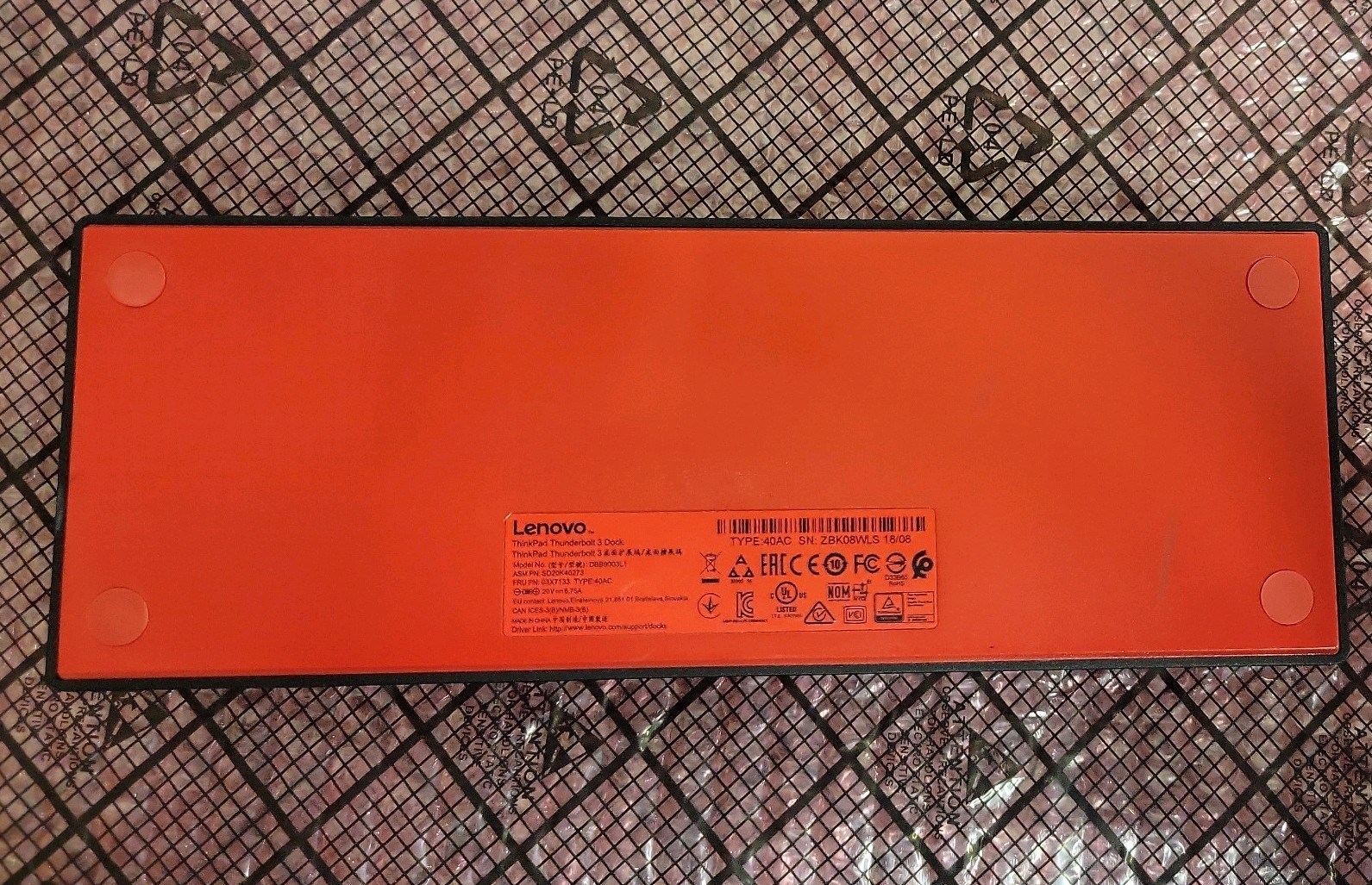 Lenovo ThinkPad Thunderbolt 3 Dock Type 40AC FRU: 03X7133 (NO AC)
