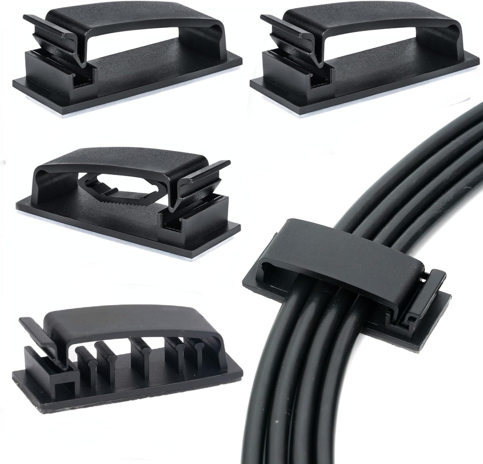Cable Clips 50PCS Self Adhesive Cable Management Clips Cord Organizer Wire