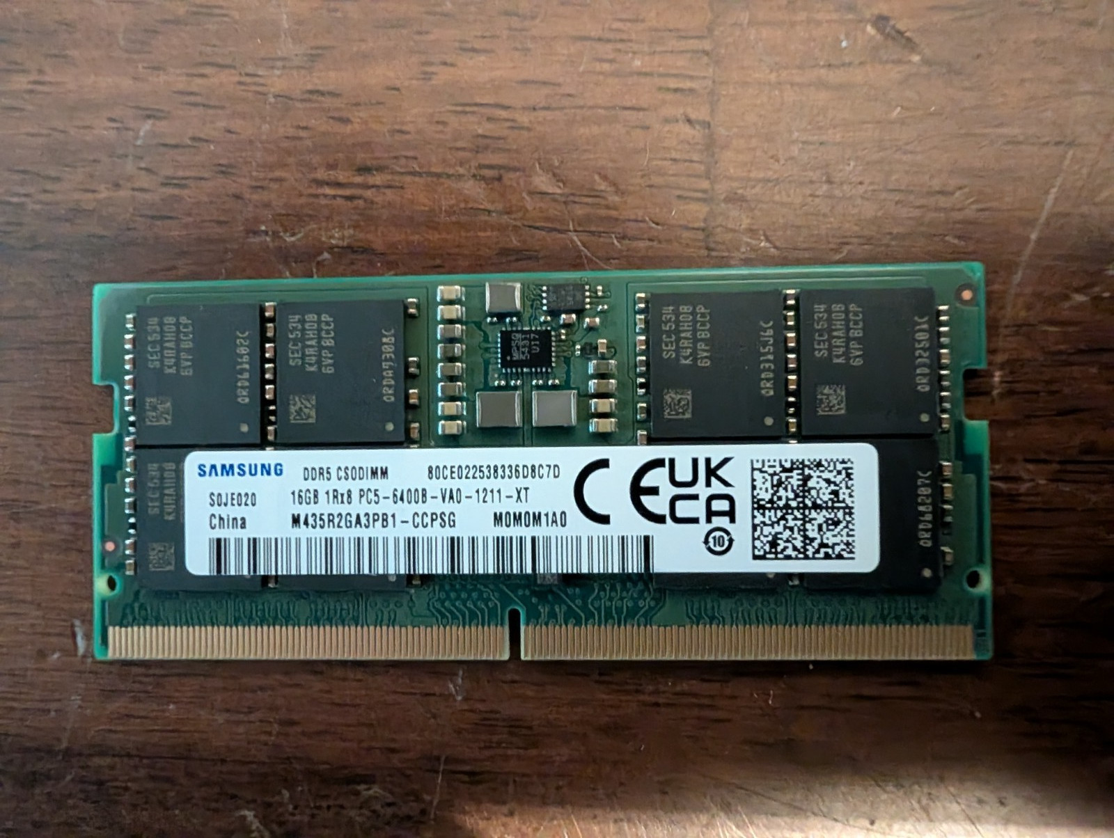 Samsung 16GB DDR5 CSODIMM 6400 MHz Laptop Memory RAM M435R2GA3PB1-CCPSG