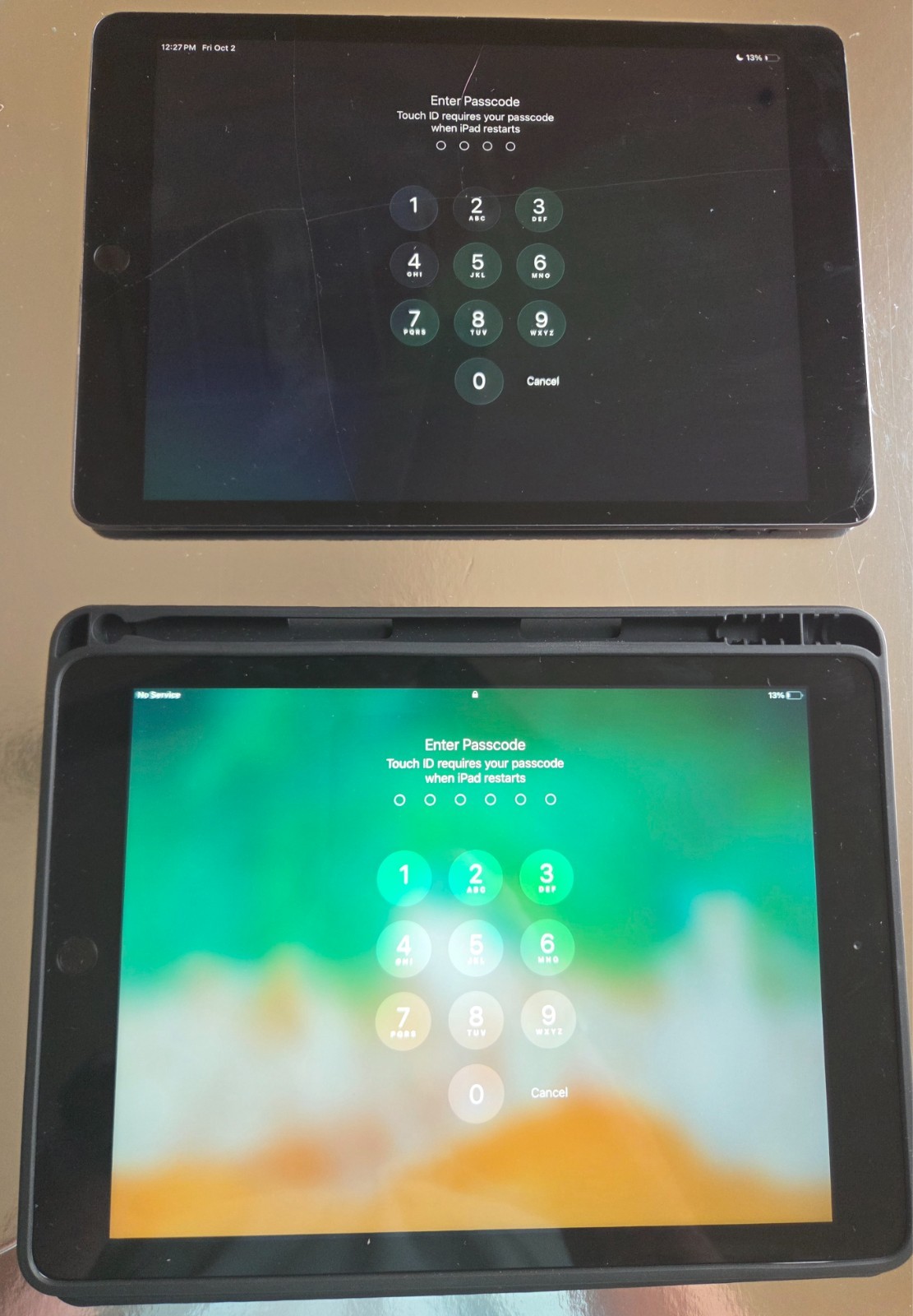 Apple iPads pre-owned bundle 9th gen w/damage AND 5th gen w/case good condition