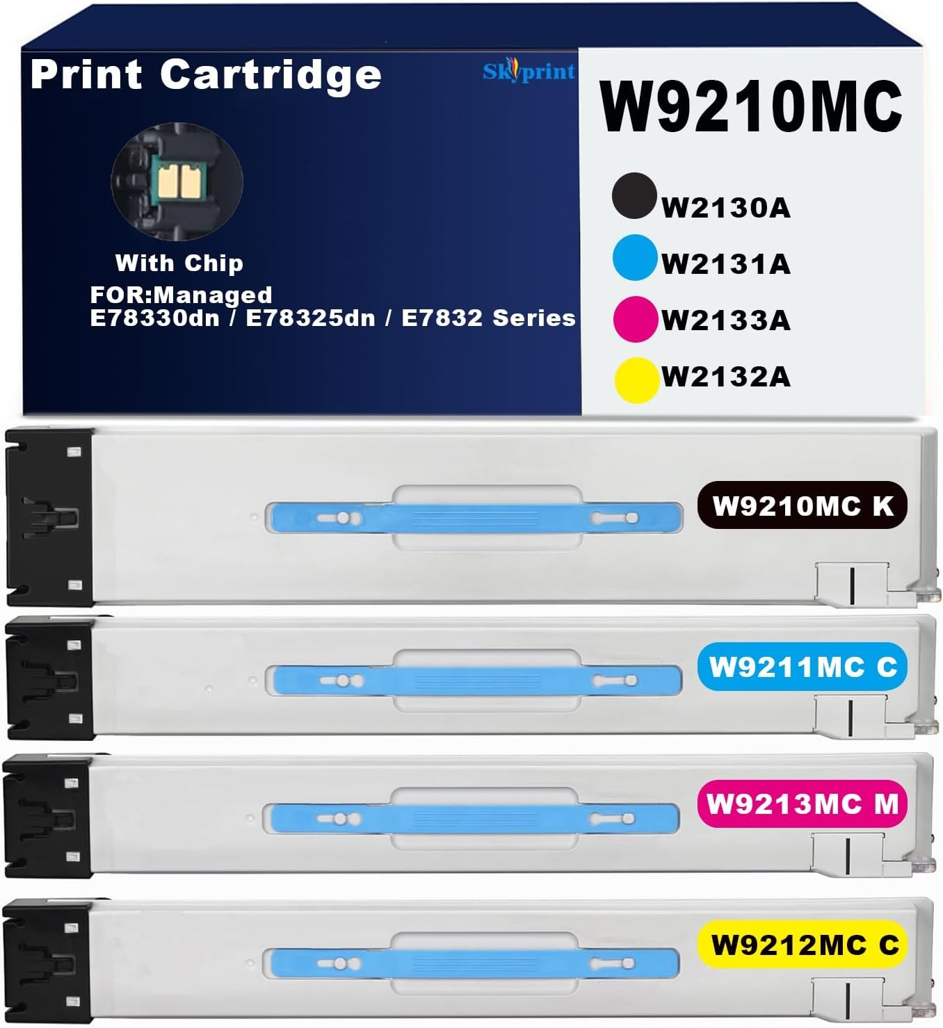 Compatible w/ HP W9210MC W9211MC W9212MC W9213MC Toner 4-Pack E78330dn E78325dn