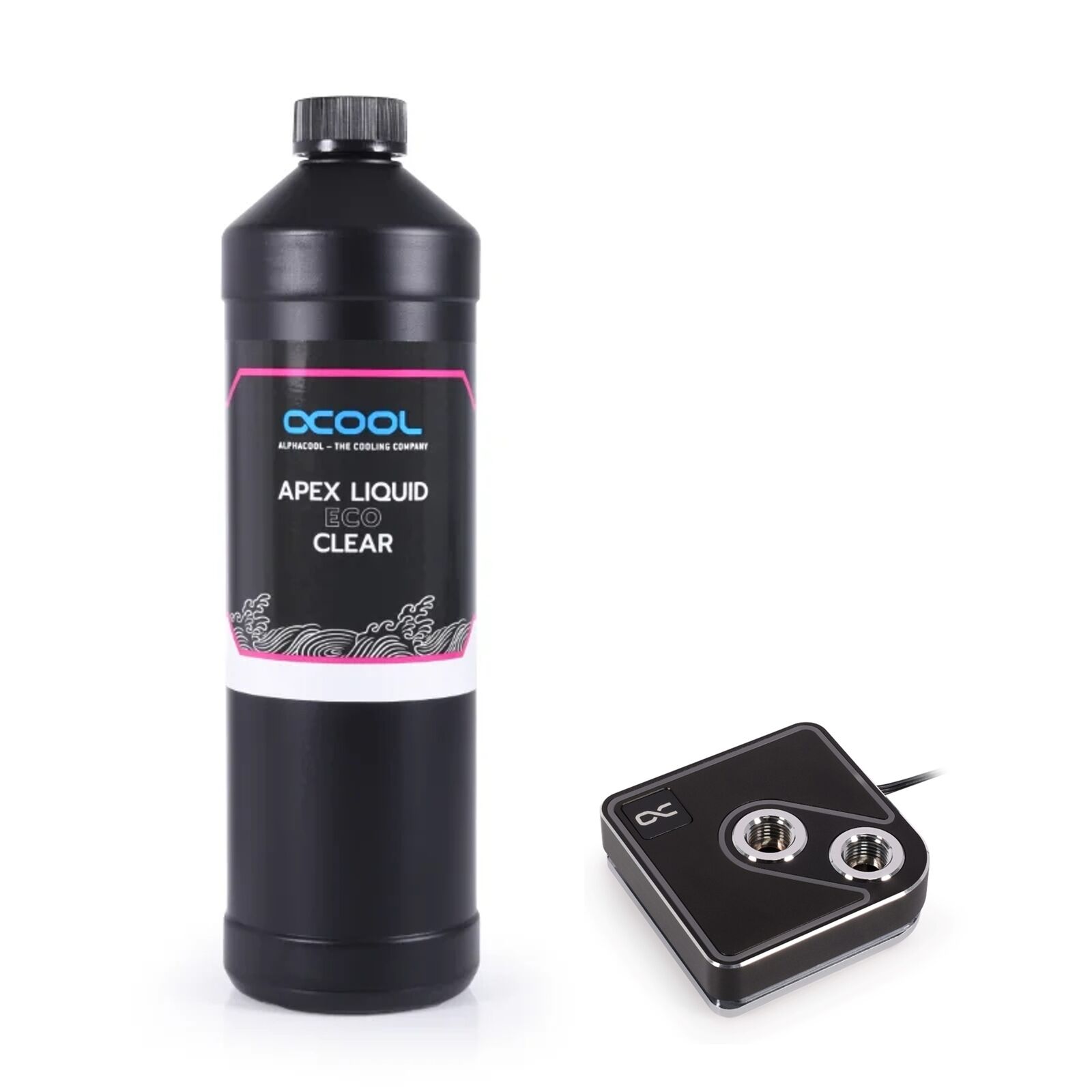 Alphacool Core 1 Aurora CPU Water Block and Apex Liquid ECO Clear Coolant, Black