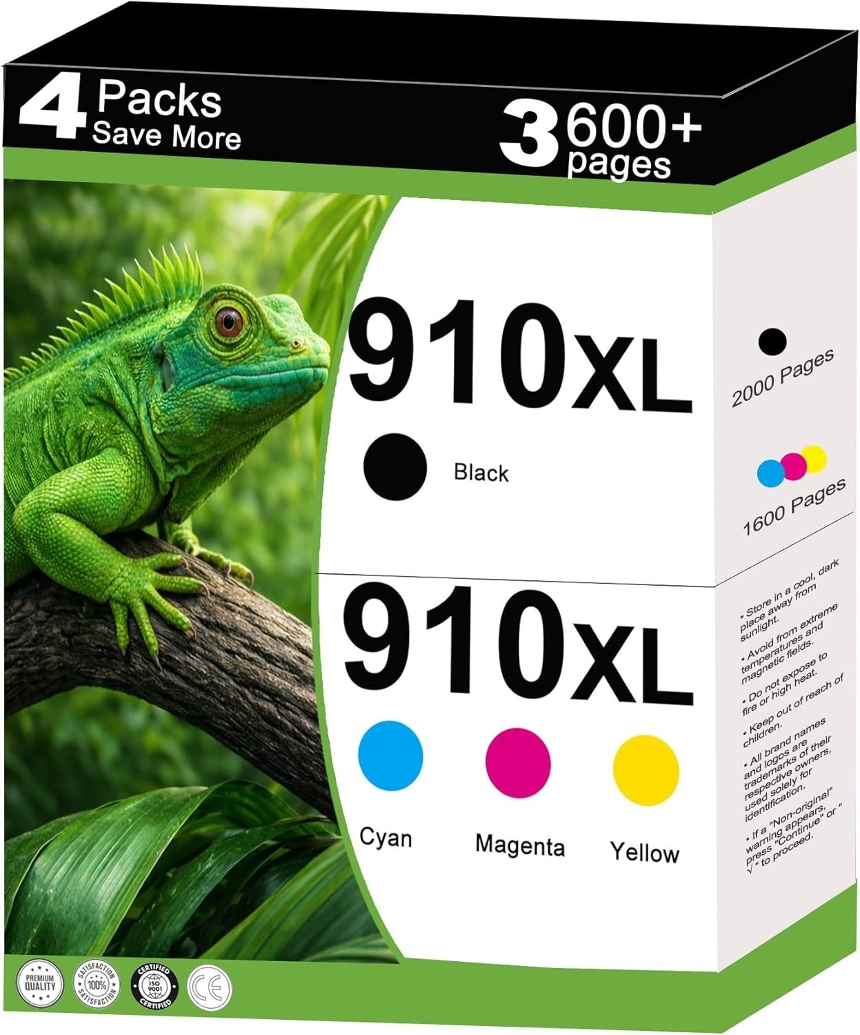 910XL Ink Cartridges Combo Pack Replacement for HP 910 XL Work for OfficeJet Pro