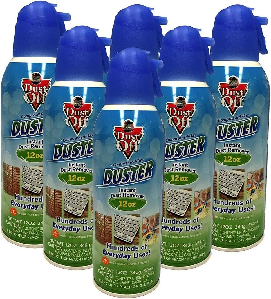 Dust-Off Falcon Professional Electronics Compressed Air Duster, 12 oz, 6 Pack