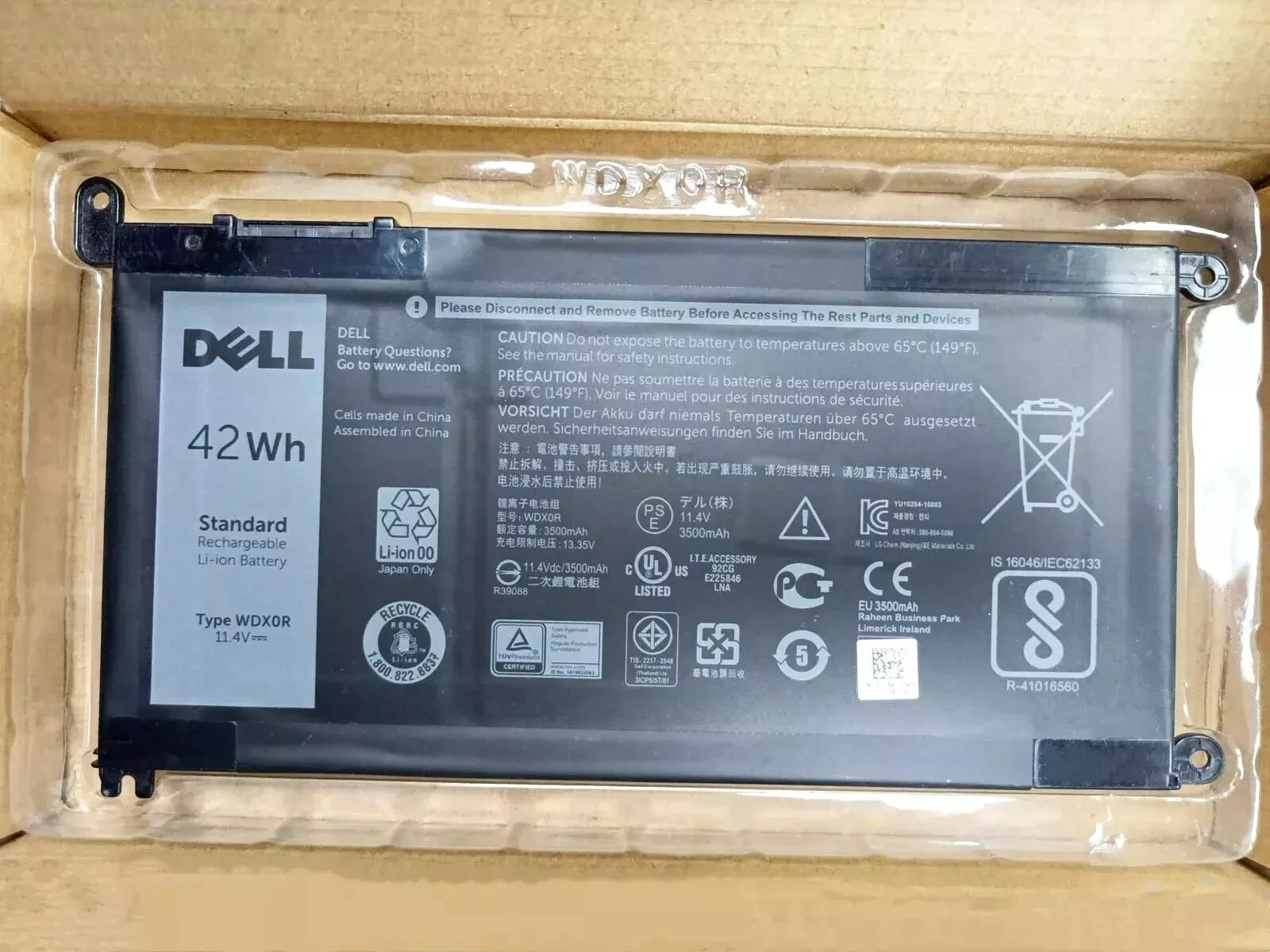 OEM Genuine 42WH WDX0R WDXOR Battery For Dell Inspiron 15 5567 5568 13 5368 7368