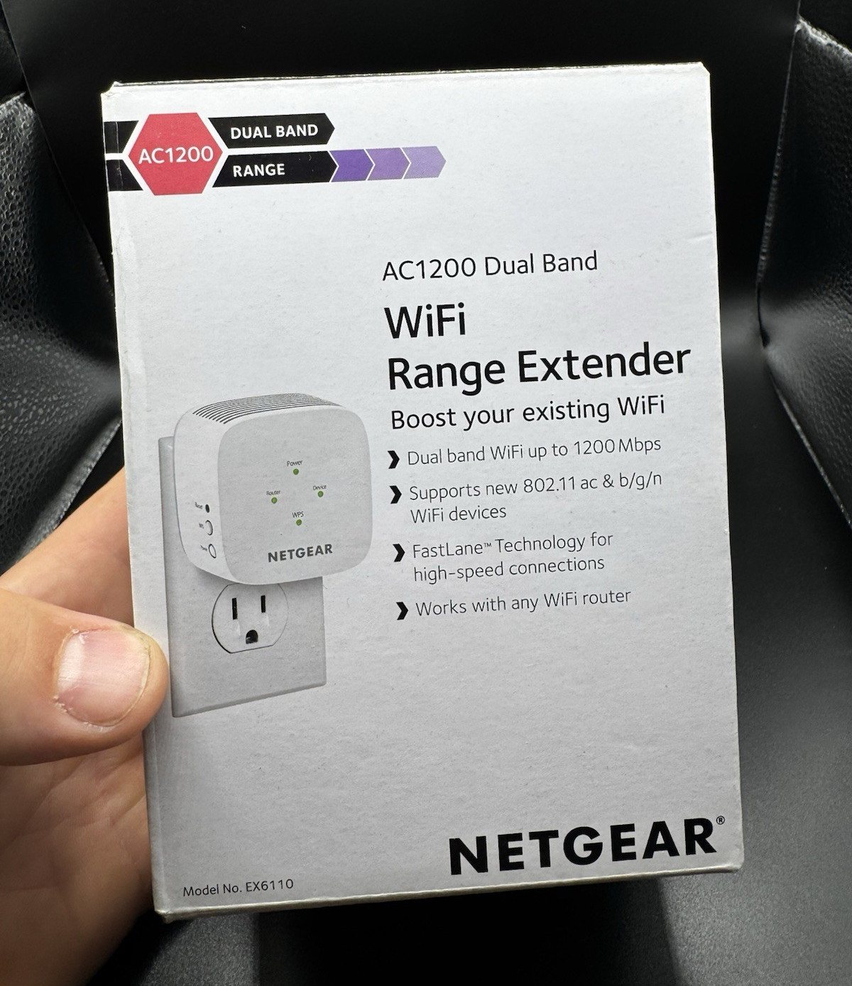NETGEAR EX6110 AC1200 Dual-Band WiFi Extender WPS FastLane White