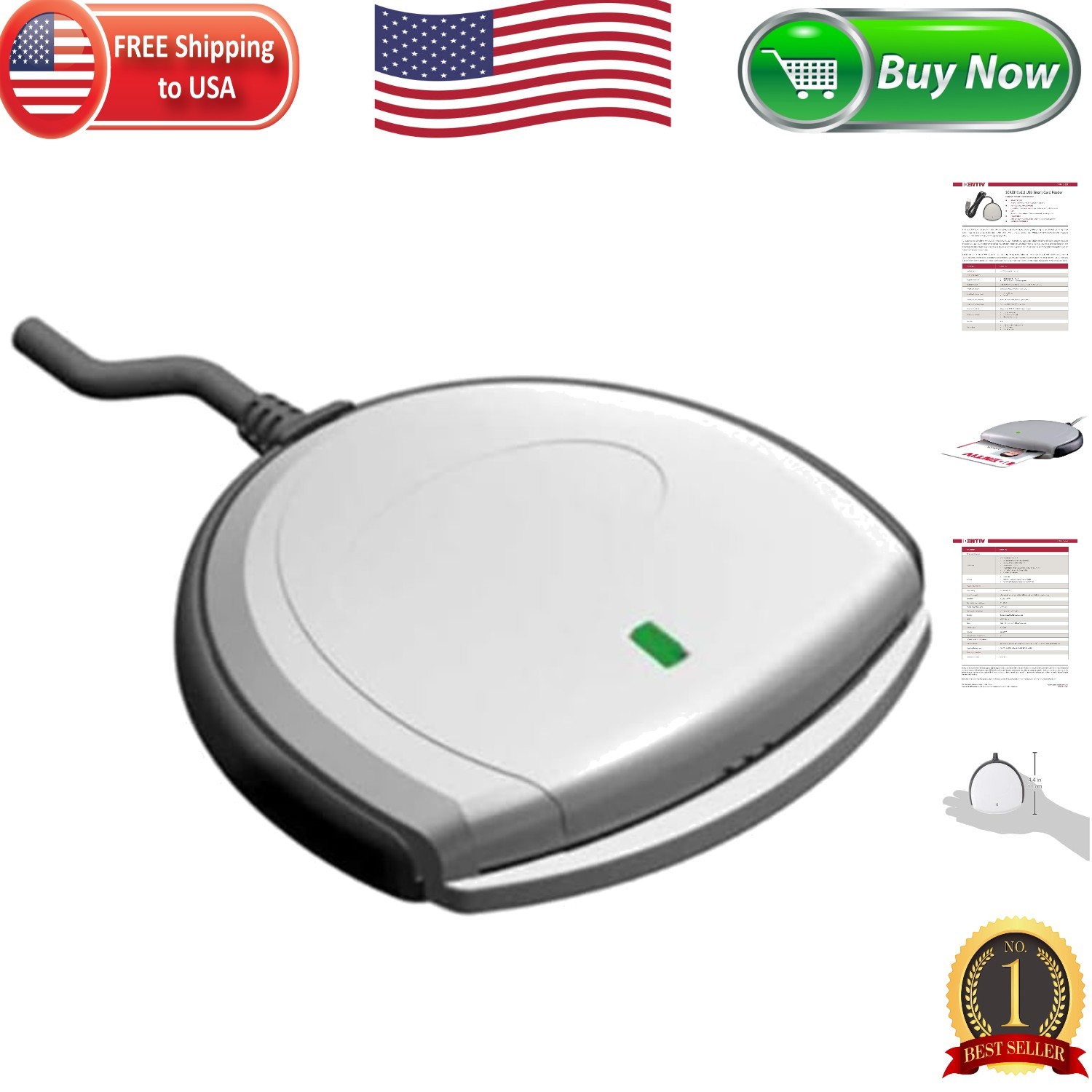 Compact USB Smart Card Reader - Universal Compatibility for Fast Transactions
