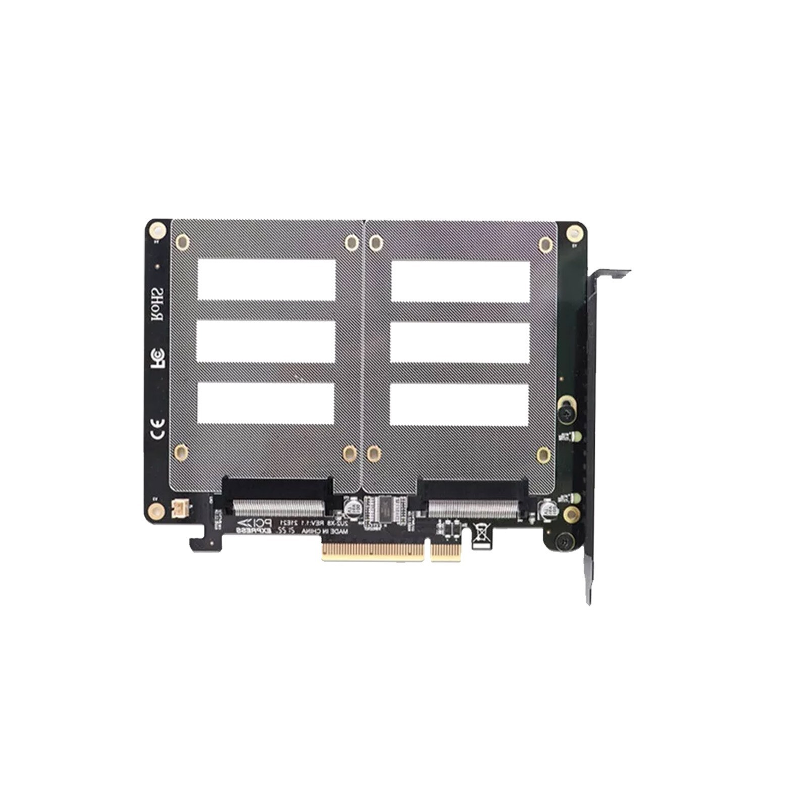 U.2 SSD to PCIe X8 Converter PCIE 4.0 to Dual 2x U.2 SFF-8639 Disk Riser Card