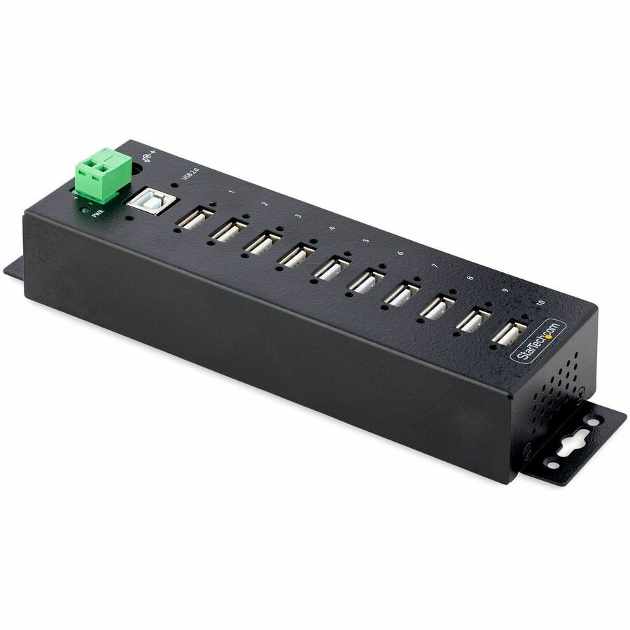 StarTech 10-Port Industrial USB 2.0 HUB, Rugged USB Hub w/ESD Level 4