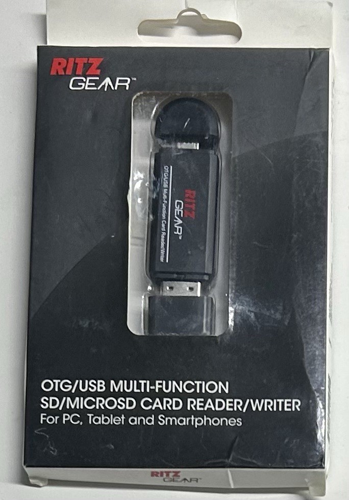 Ritz Gear OTG USB Card Reader/Writer for SD SDHC microSD MMC RS-MMC, Micro USB