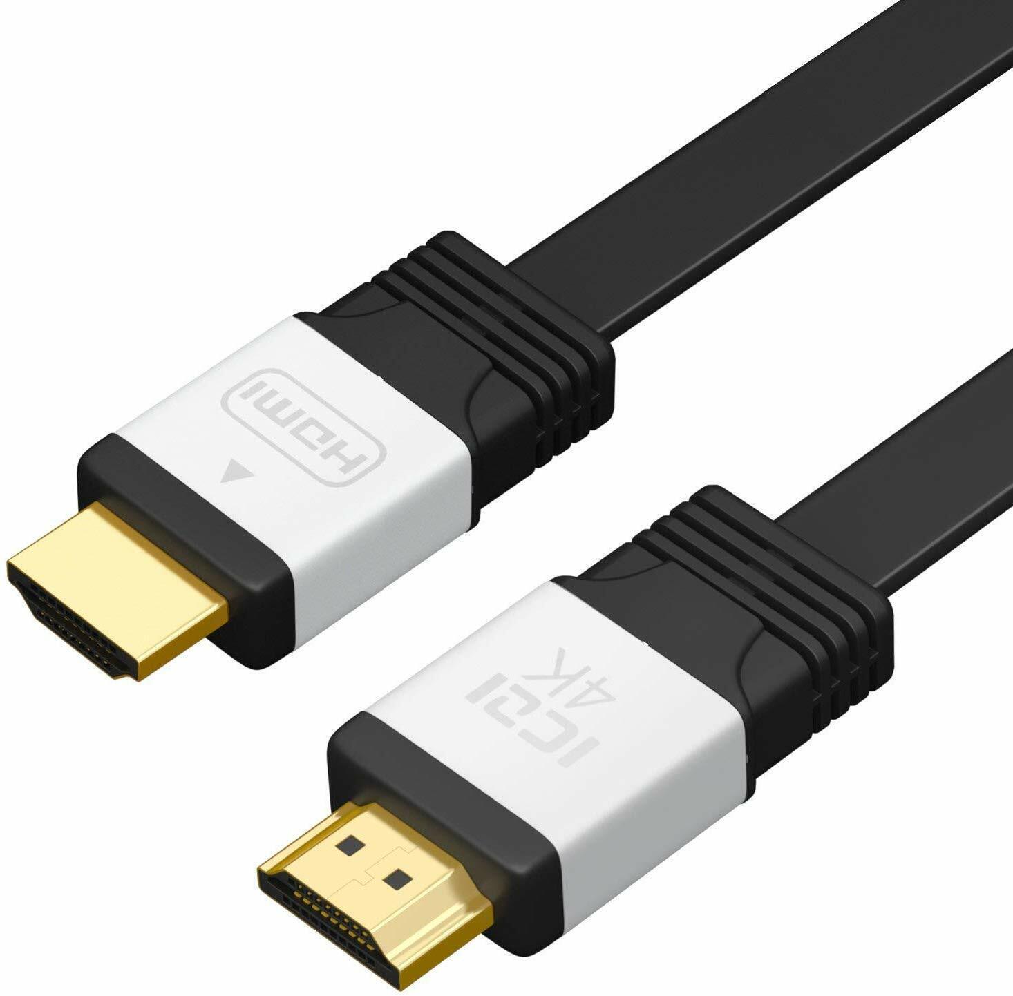 🏆3 Pack 4K HDMI Flat Cable 3.3 ft, High Speed 18Gbps 2.0 Cable, 3D, 2160p ARC🏆
