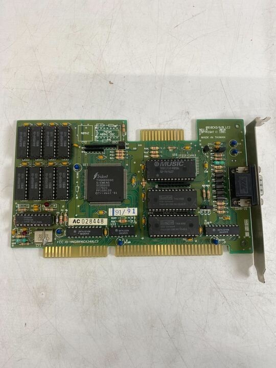 1991 Trident 8916Cx2/4/8 LC2  Video Card for DOS Retro Gaming