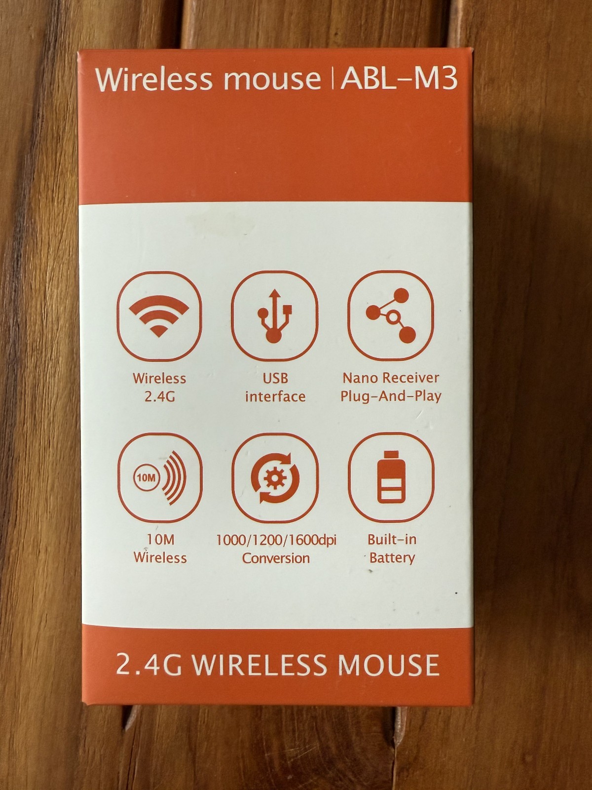 OKIMO ABL-M3 Rechargeable 2.4G Wireless Mouse Nano Receiver Black New