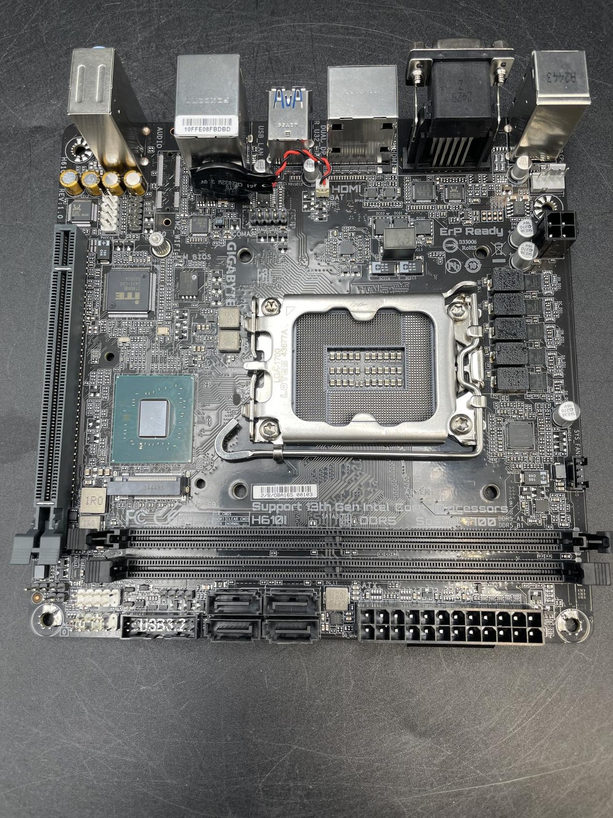 Gigabyte H610I Motherboard CPU LGA 1700 RAM DDR5 Mini ITX H610I PC1726437