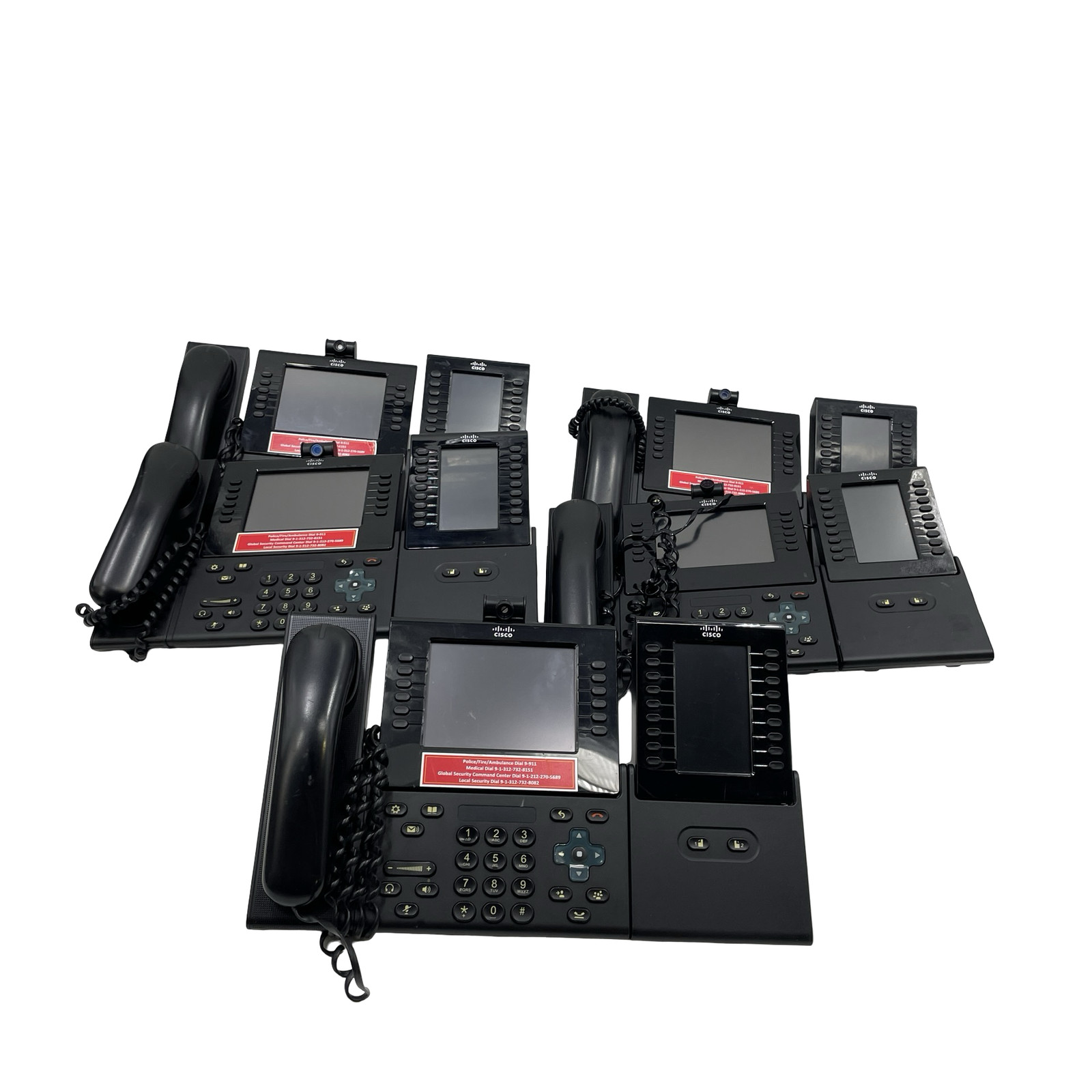 LOT OF 5 Cisco CP-9971 VoIP Video Conference IP Phone w/ Key Expansion Module