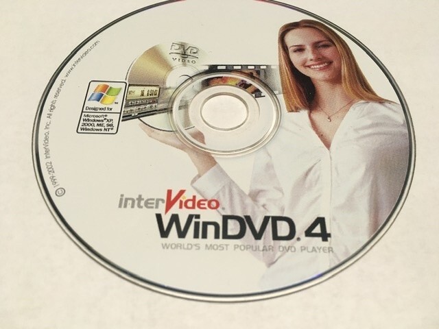 Vintage WinDVD 4 Software CD 1999-2002 InterVideo  Windows XP, 2000, ME, 98 NT