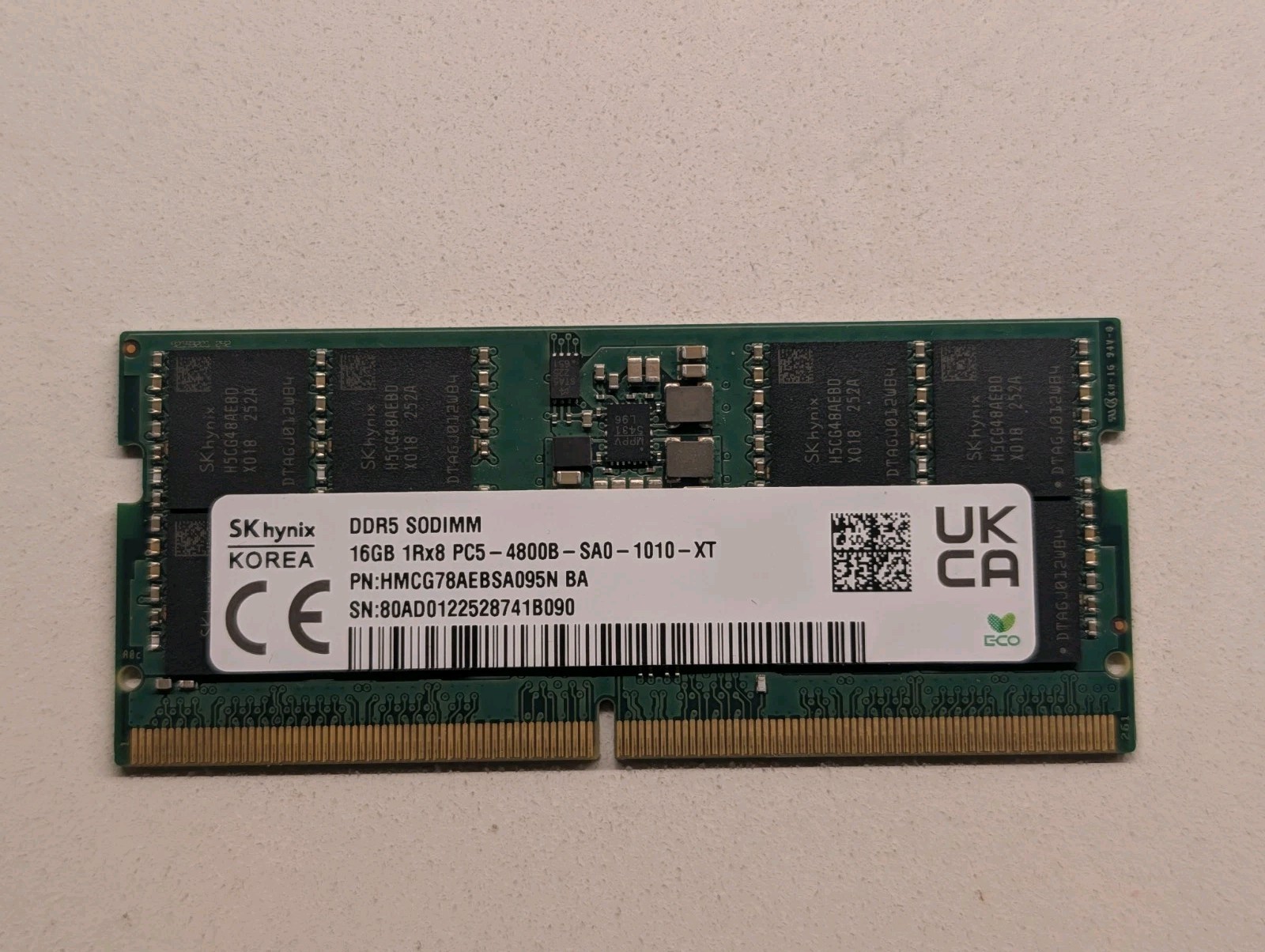 SK Hynix 16GB 1Rx8 PC5-4800B Memory RAM SO-DIMM HMCG78MEBSA095N HP M49879-001