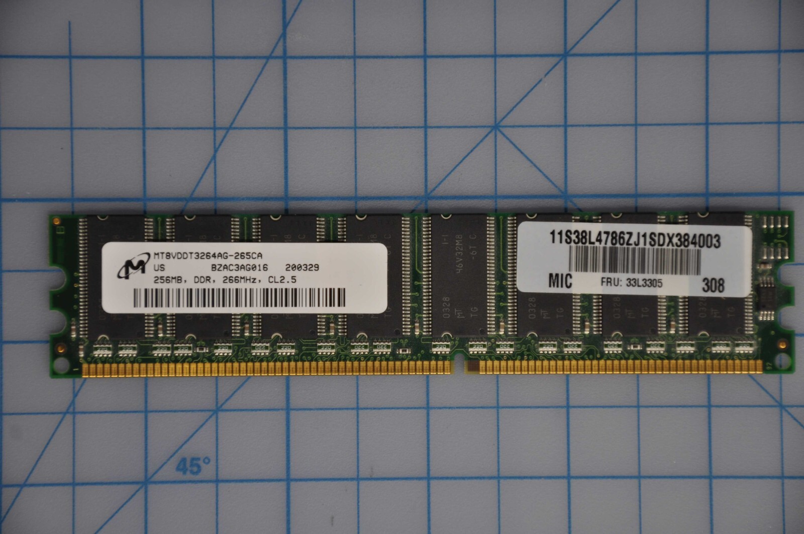 LOT OF 2 IBM  PC2100 256MB DDR 266MHz CL2.5 MEMORY 23K8042