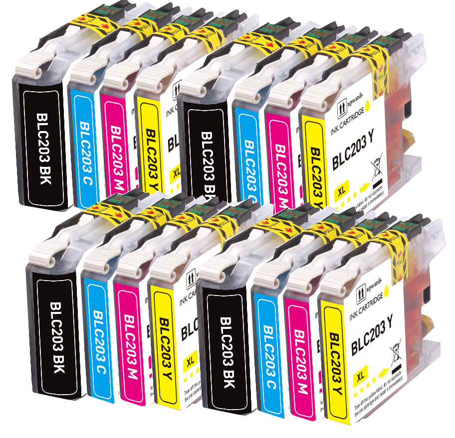 16 PK Quality Ink Set w/ Chip fits Brother LC201 LC203 MFC J880DW J5520DW J885DW