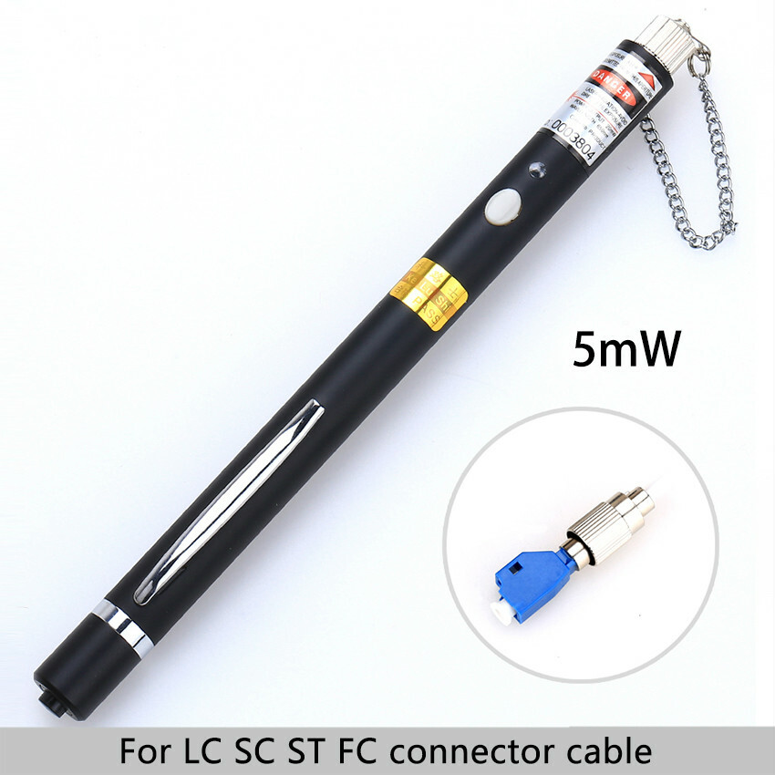 5mW 5km Pen Type Fiber Optic Visual Fault Locator Cable Tester with Adapter