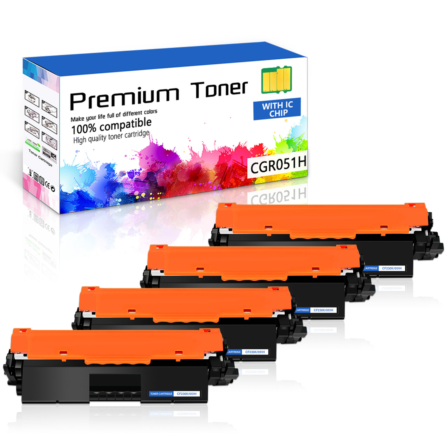 4PK CRG051H 051H Toner Cartridge for Canon ImageCLASS MF267dw MF269dw LBP162dw