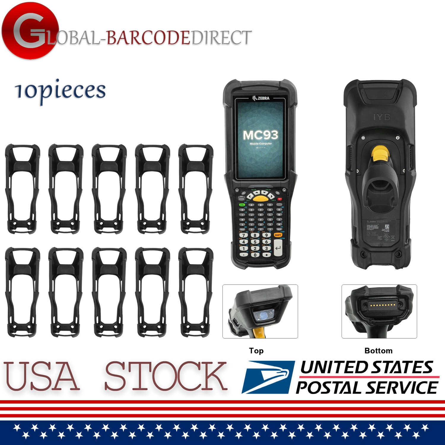 New 10x Protective Rubber Cover Case for Zebra MC9300 MC930B MC930P MC93 US