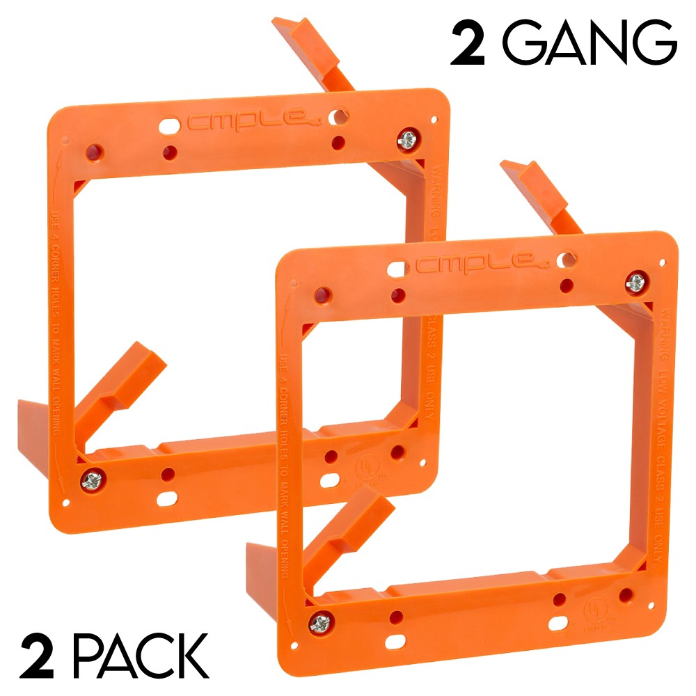 Low Voltage Drywall Mounting Bracket for Single Dual 1 2 Gang Wall Plate 2 Pack
