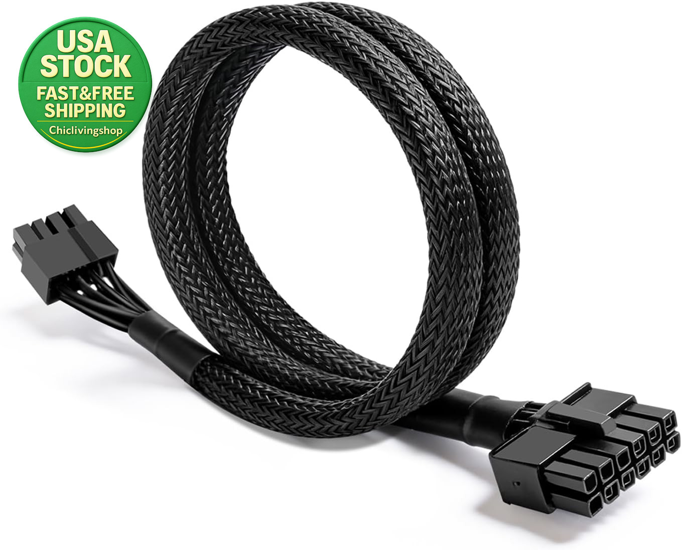 12 Pin to 6+2 Pin PCIE Power Cable 65Cm for Be Quiet Modular Power Supply