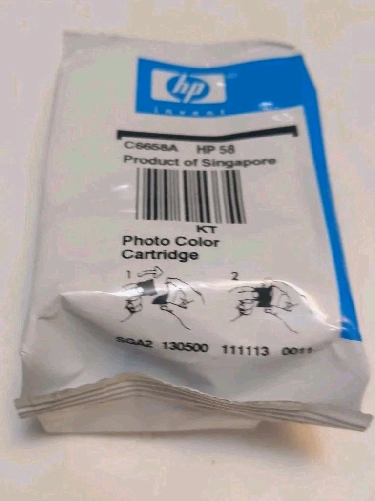 HP 58 Photo Color Ink Cartridge C6658A No Box Or Expiration Date New Sealed