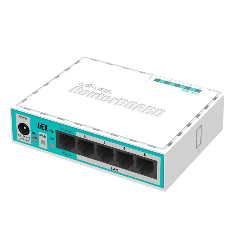 Mikrotik hEX Lite RB750r2 RouterOS L4, 64Mb RAM, 850Mhz CPU (Replace RB750)