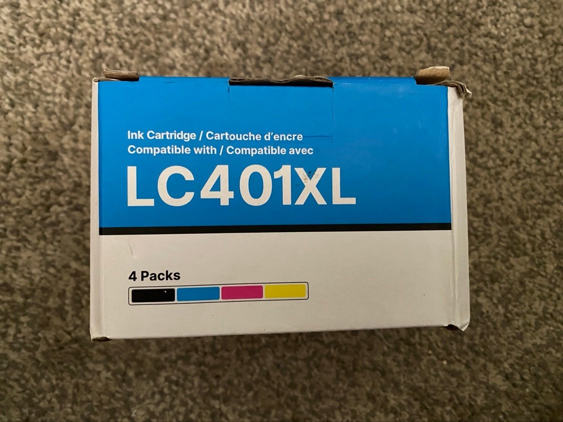 LC401XL Ink Cartridges for Brother Printer, High Yield, Compatible 4-Pack CMYK