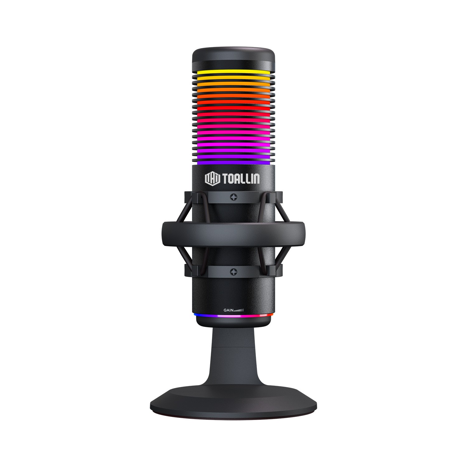 TOALLIN USB Condenser Microphone with RGB Lights for Gaming Streaming Podcasting