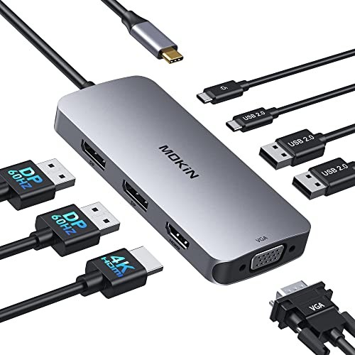 USB C Docking Station Dual DisplayPort, 8 in 1 Multifunctional Hub