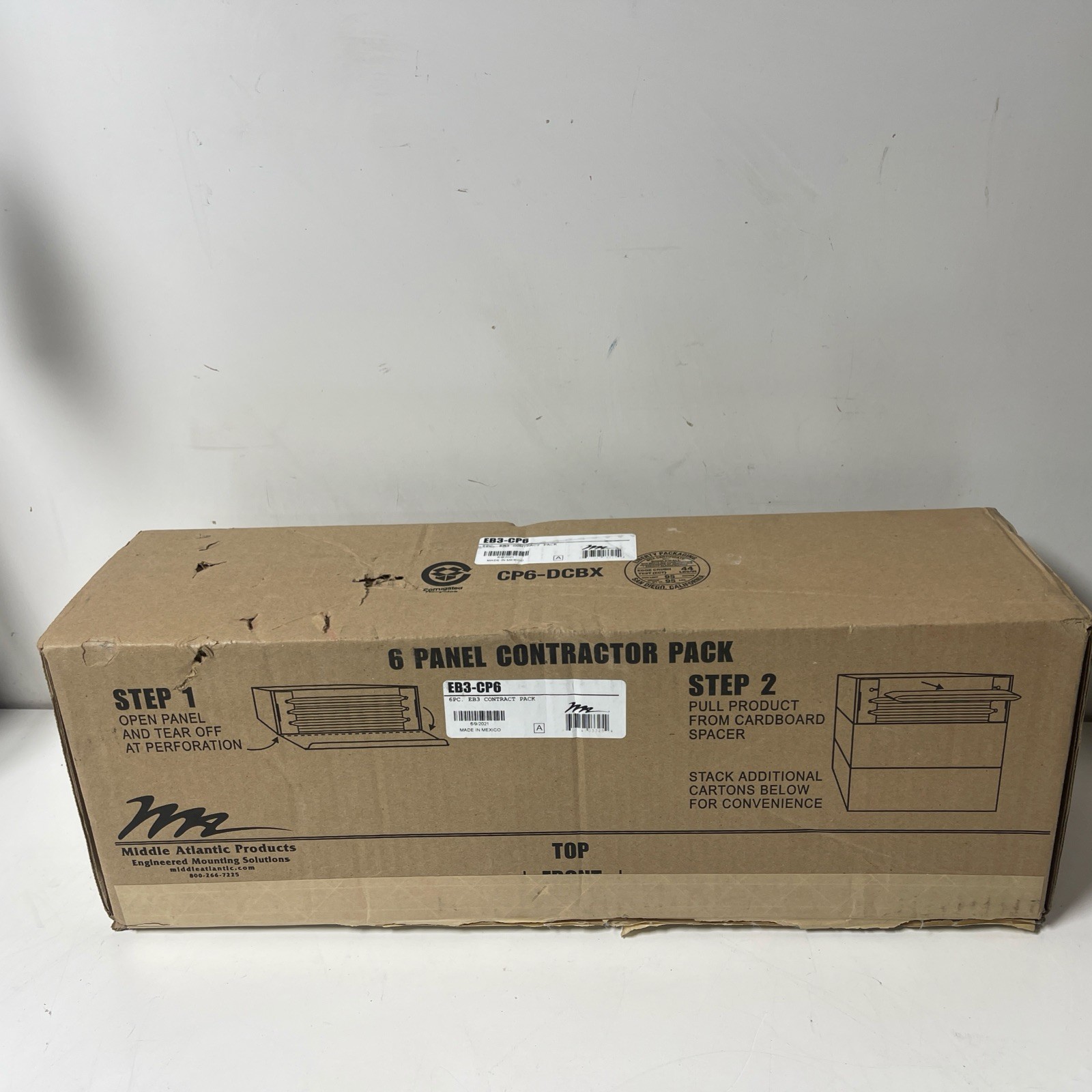 Middle Atlantic EB3-CP6 EB Series Flanged Blank Panel 6-Piece Contractor Pack