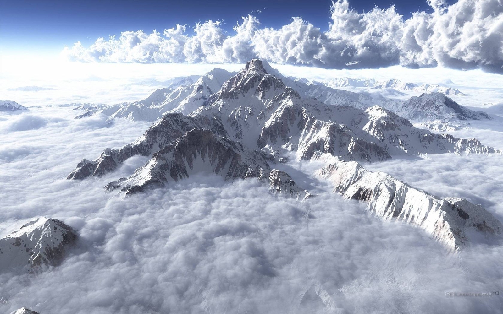 Landscape snow mountains nature snowy peak Custom Gaming Mat Desk