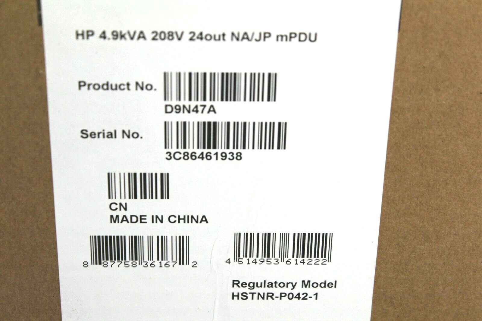 732640-002, 726511-005, HSTNR-P042-1, D9N47A NEW HP MONITORED D9N47A 24-OUTLETS