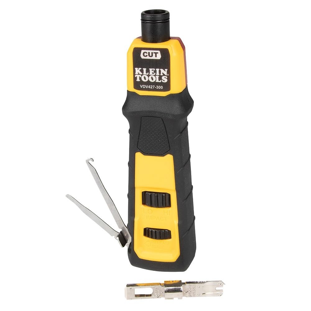 Impact Punchdown Tool with 66/110 Blade, Adjustable Force, CAT Cable Connector,