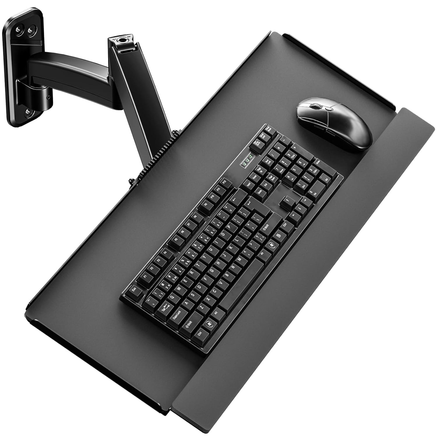 Adjustable Height Keyboard Tray Wall Mount Long Arm Keyboard and Mouse Stand