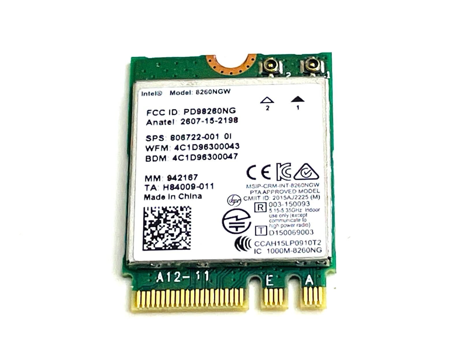 WiFi for HP Intel Dual Band Wireless-AC 8260 802.11 Bluetooth 4.0, 806722-001