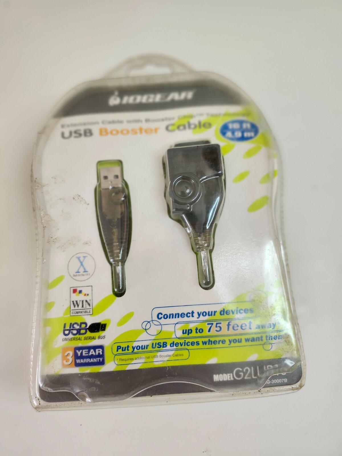 IOGear 16 ft USB Booster Cable, Extends USB up to 75 Feet (G2LUB16) - NEW