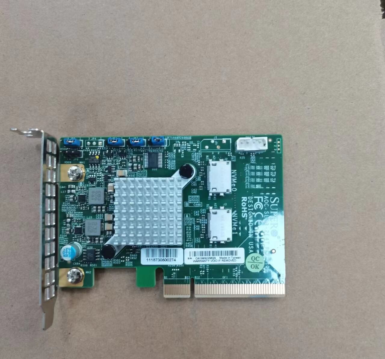 Supermicro AOC-SLG3-2E4T Low Profile 6.4 Gb/s Dual-Port NVMe Internal Host Bus A